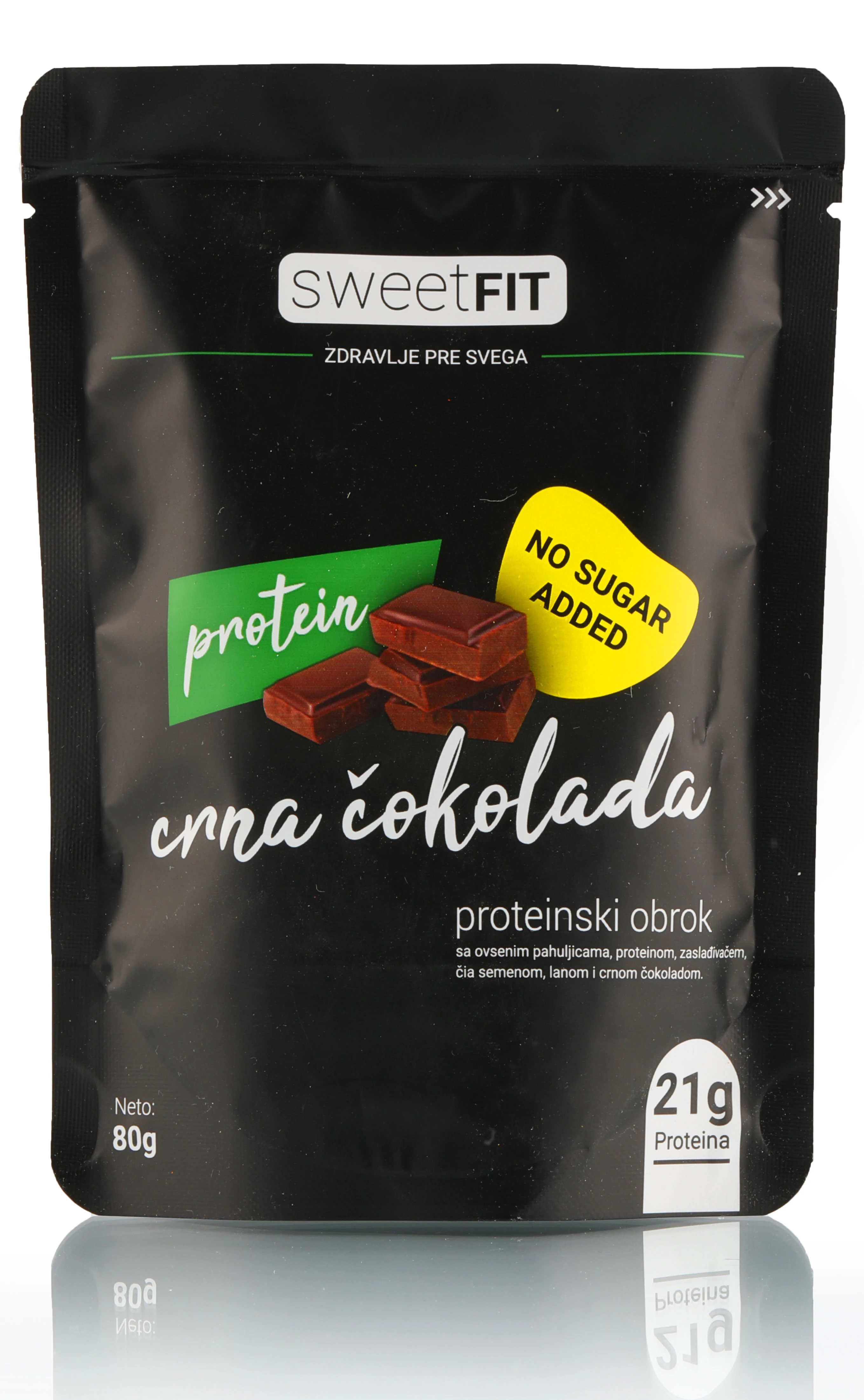 Proteinski obrok crna čokolada 80 g Sweetfit